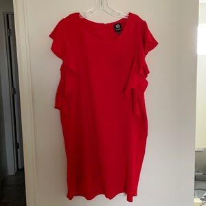 Bobeau red ruffle dress